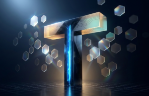 3D visualization of T-shaped AI skills framework with glowing technical nodes representing rising and fading skills in 2026