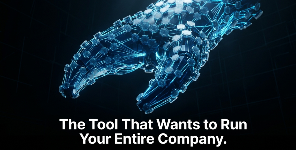 3D glowing claw structure built from interconnected AI agent nodes in deep blue, representing Nvidia NemoClaw enterprise platform