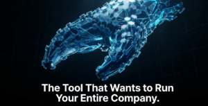 3D glowing claw structure built from interconnected AI agent nodes in deep blue, representing Nvidia NemoClaw enterprise platform