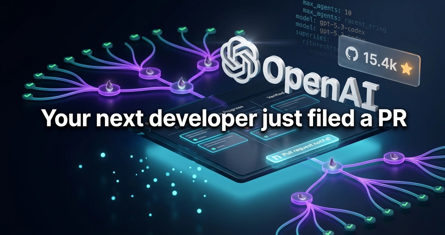 OpenAI Symphony kanban board with autonomous AI coding agents filing pull requests automatically, powered by GPT-5.3-Codex and Elixir