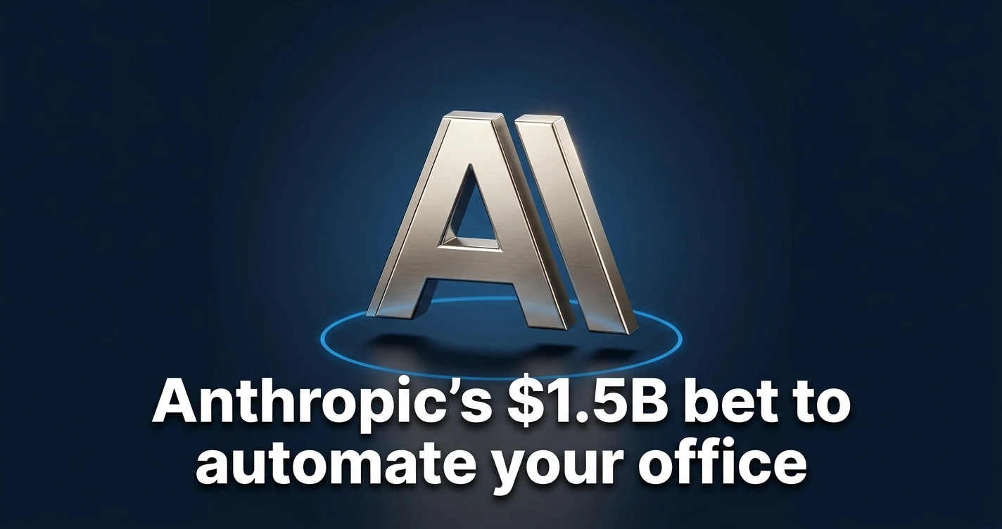 Anthropic logo in photorealistic 3D render representing the company's $1.5 billion joint venture with Blackstone and Goldman Sachs for enterprise AI deployment