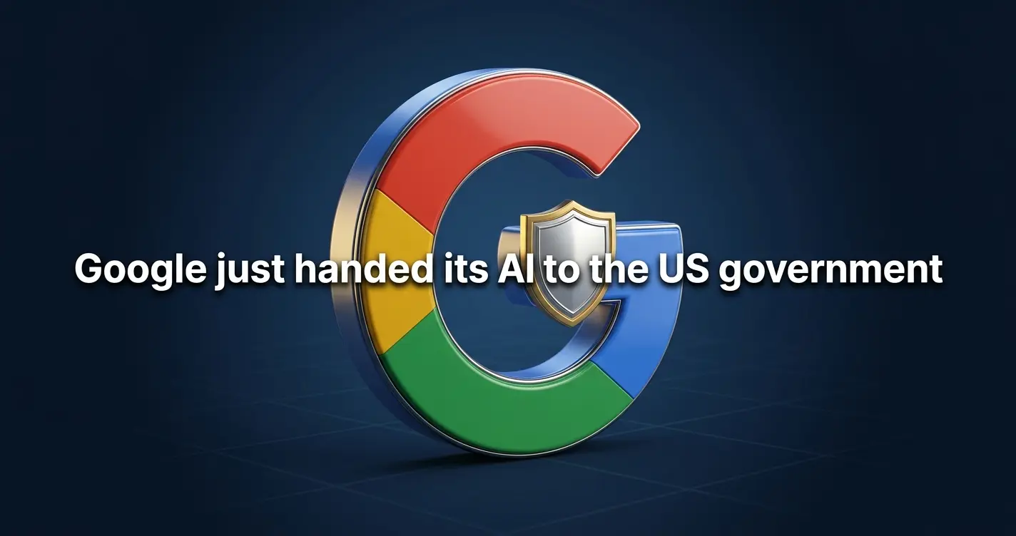 3D Google G logo bearing US federal shield, representing Google DeepMind's pre-release AI testing agreement with CAISI 2026