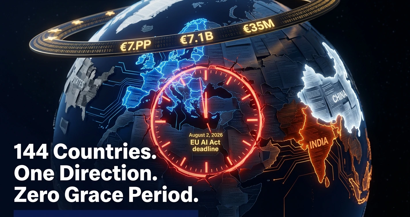 Global data privacy laws by country 2026 showing GDPR EU AI Act India DPDP China PIPL and US state law compliance framework