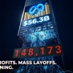 Meta headquarters sign as company announces 8000 layoffs in May 2026 amid big tech AI restructuring wave