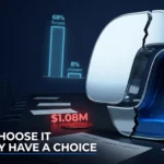Microsoft Copilot cracked logo revealing 8% voluntary adoption rate against $1.08M enterprise cost, dark navy editorial visual for NeuralWired