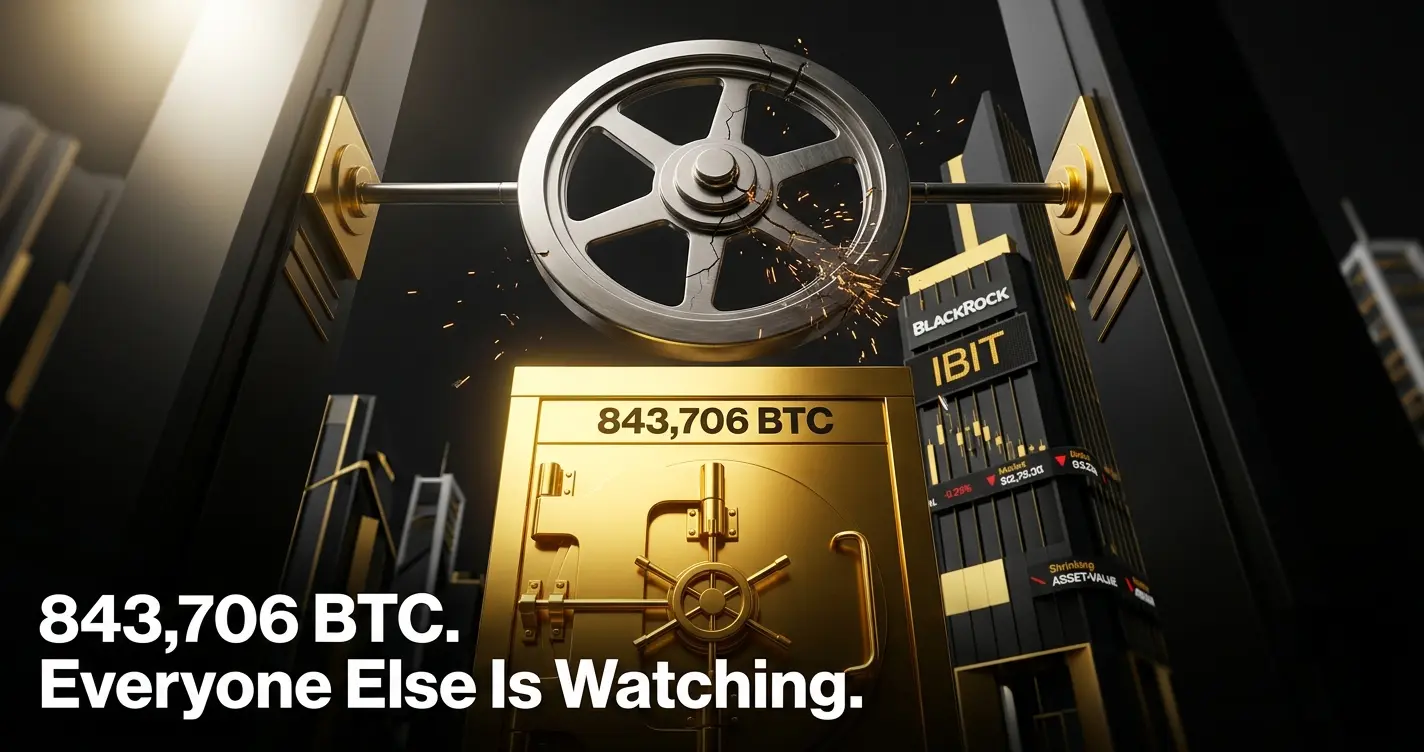 Strategy and BlackRock IBIT logos beside a Bitcoin symbol showing institutional bitcoin treasury holdings comparison in 2026