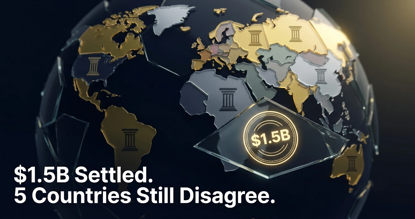 Anthropic AI copyright case illustration showing global courtroom rulings across six countries in 2026