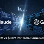 Claude Opus 4.8 and GPT-5.6 Sol compared via glowing AI benchmark data streams on coding cost performance, 2026.