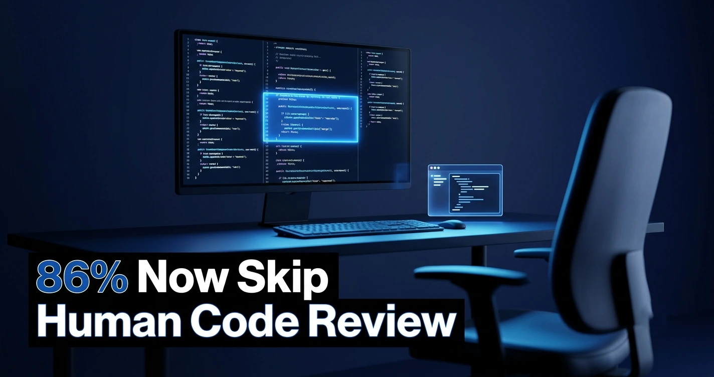 Cursor AI code review statistics showing companies now let AI ship code without human review in 2026