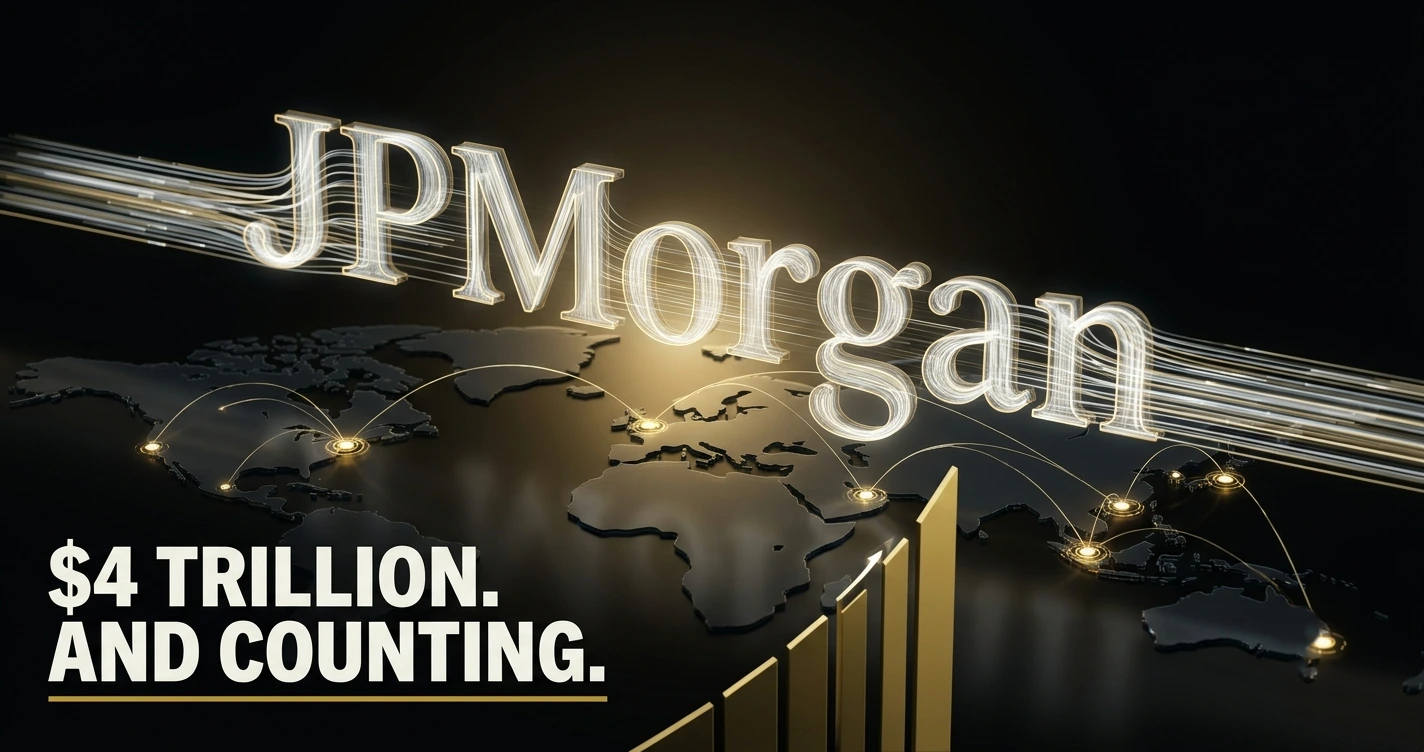 JPMorgan Kinexys blockchain settlement dashboard showing $4 trillion cumulative tokenization volume across eight currencies