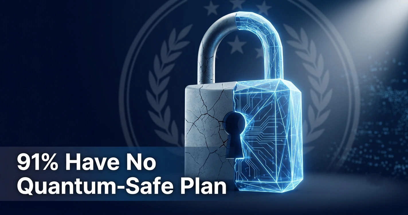 NIST quantum-safe encryption migration concept showing digital lock icons shifting to post-quantum cryptography protection.