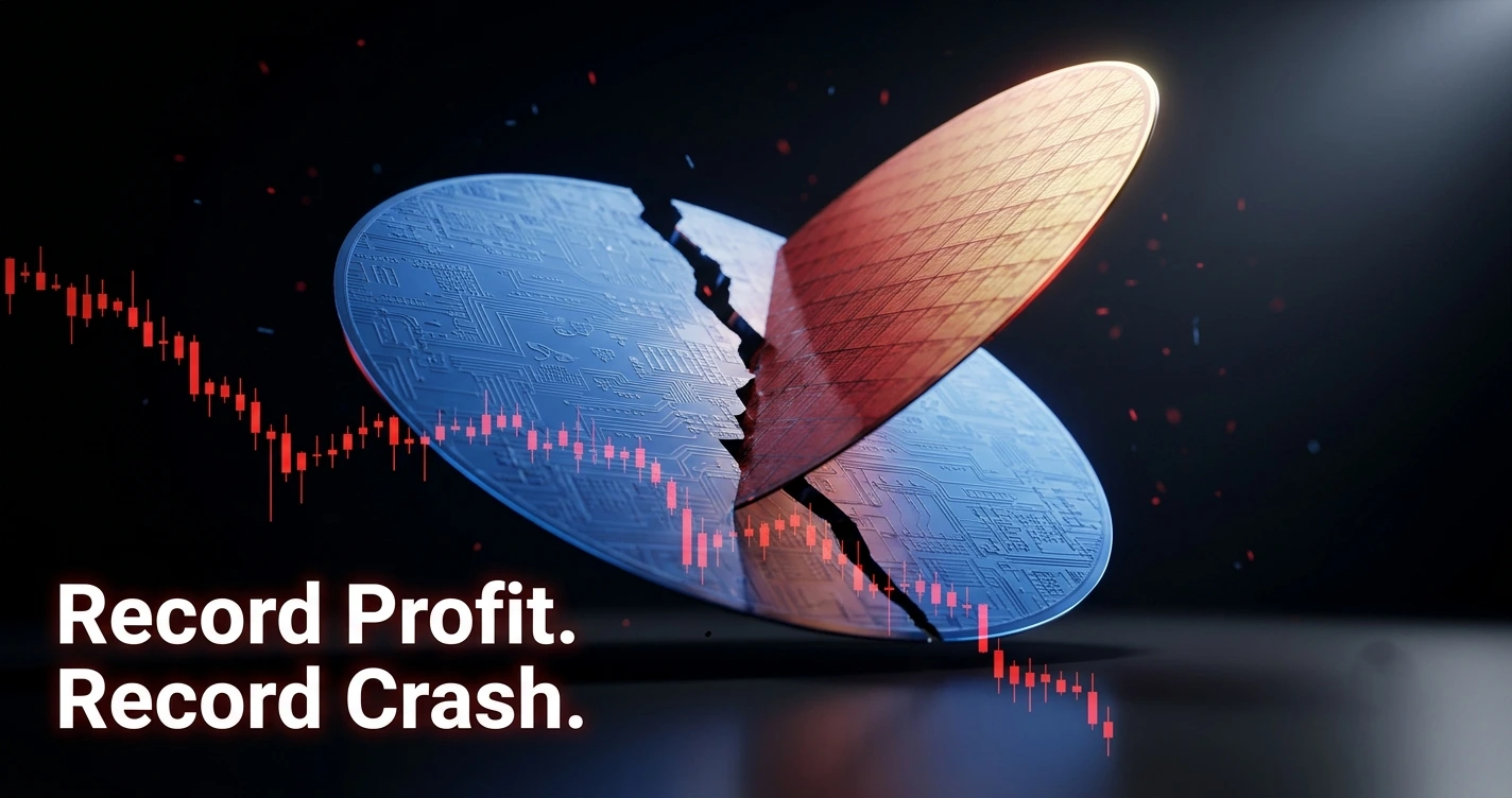 SK Hynix stock chart crashing beside CXMT's $488 billion IPO logo, illustrating China's 2026 memory chip shakeup