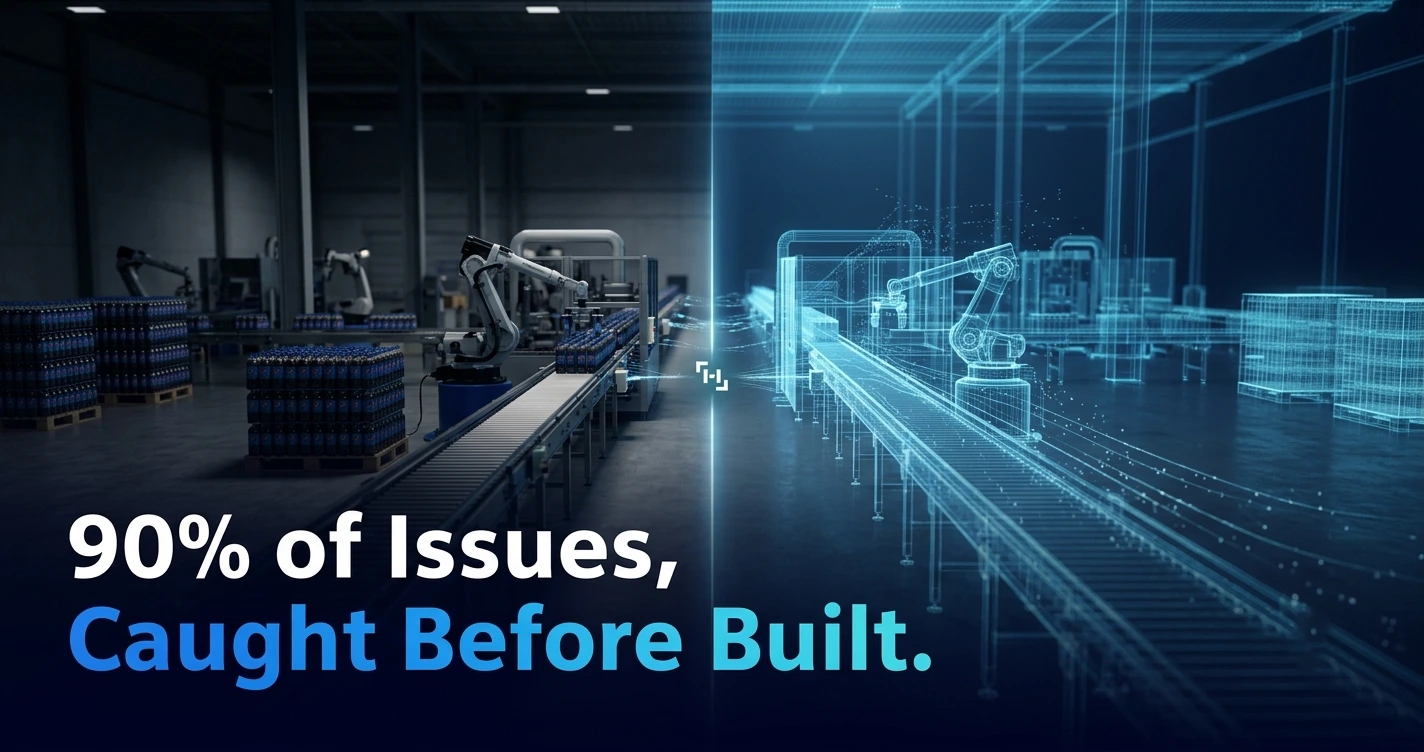 Siemens Digital Twin Composer virtual factory floor with PepsiCo production data overlay, CES 2026