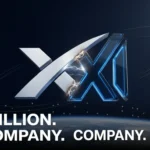 SpaceXAI logo blending SpaceX and xAI branding, symbolizing Elon Musk's $2.1 trillion satellite AI merger