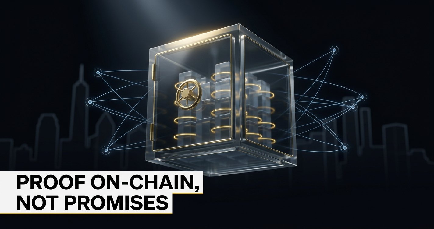 Digital illustration of BlackRock BUIDL fund reserves verified on-chain through Chainlink Proof of Reserve oracle network