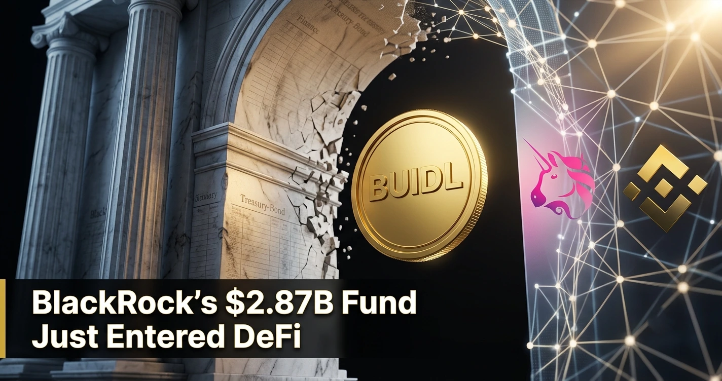 BlackRock's BUIDL tokenized treasury fund trading on Uniswap and backing collateral loans on Binance in 2026