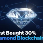 De Beers and GIA logos overlaid on a diamond blockchain network graphic representing the Tracr platform deal, 2026.