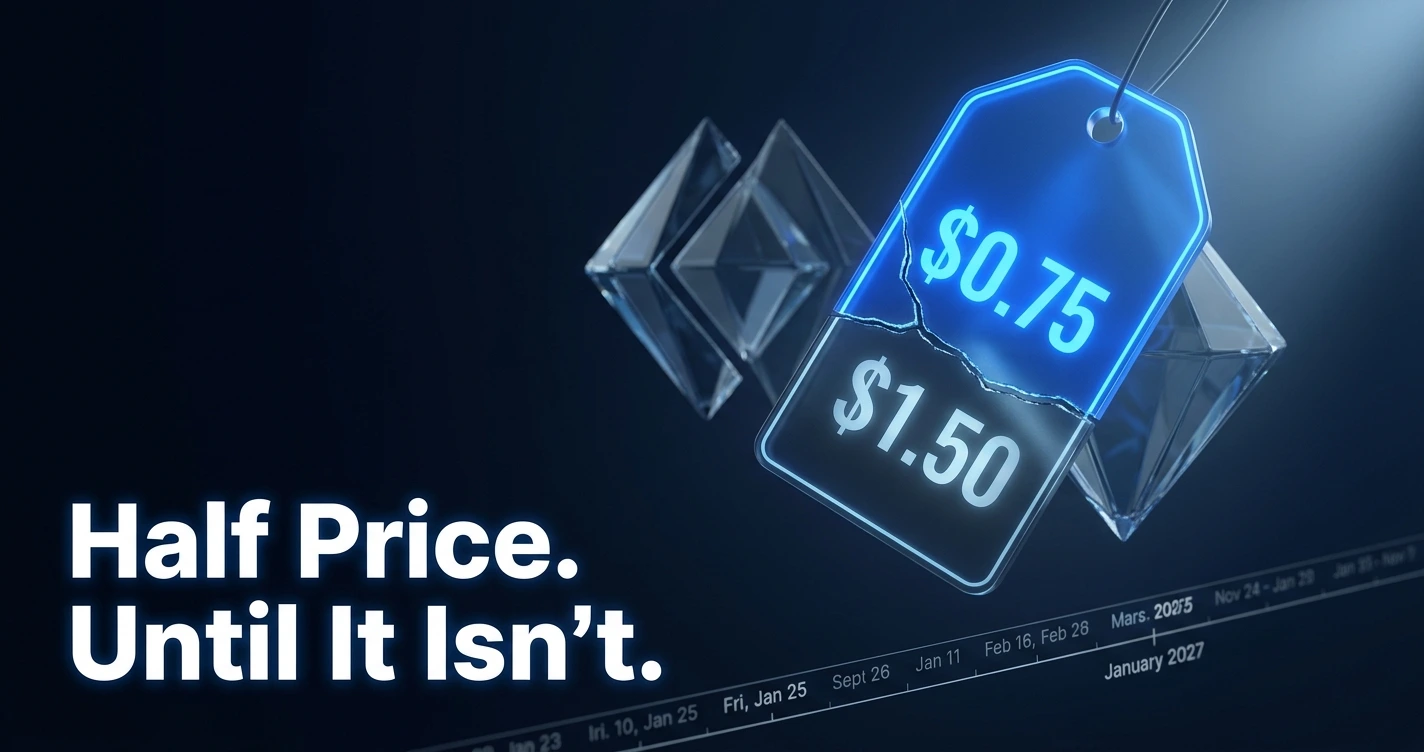 Gemini 3.7 Flash pricing graphic showing half-price discount ending before Gemini 3.5 Pro release
