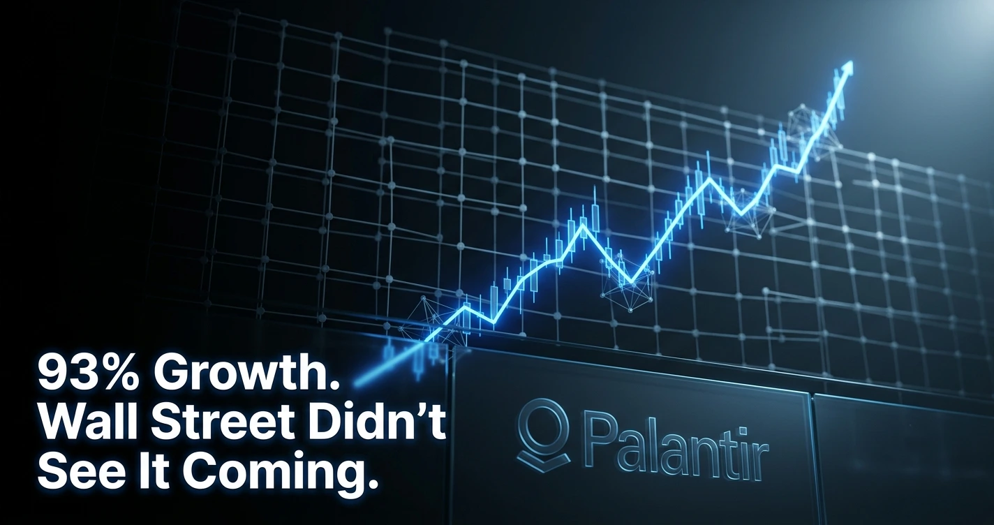 Palantir PLTR stock chart rising after Q2 2026 earnings beat, showing 93% revenue growth and AI enterprise deal surge
