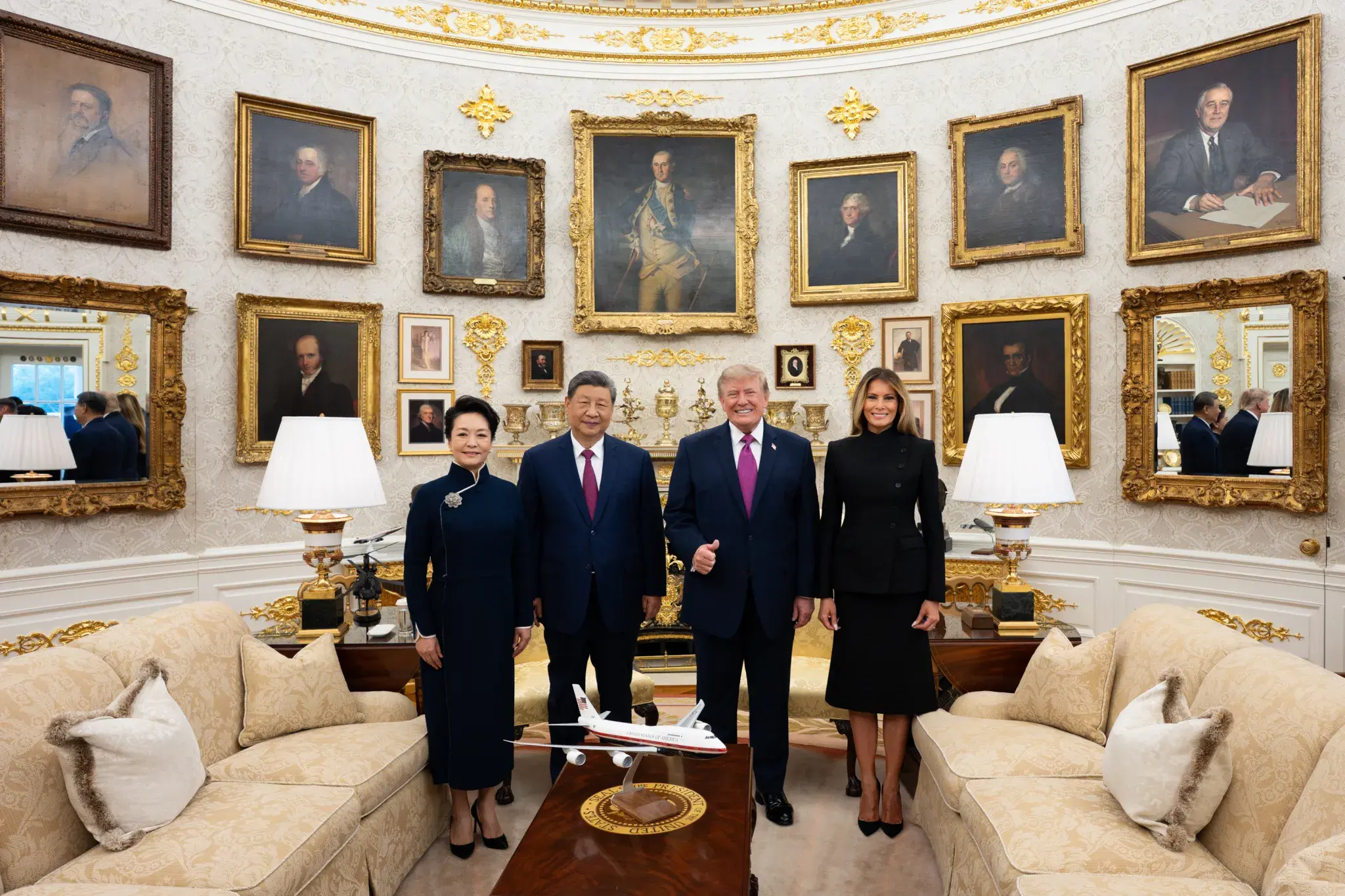 Trump and Xi Jinping with First Ladies Melania Trump and Peng Liyuan at White House, Sept. 2026