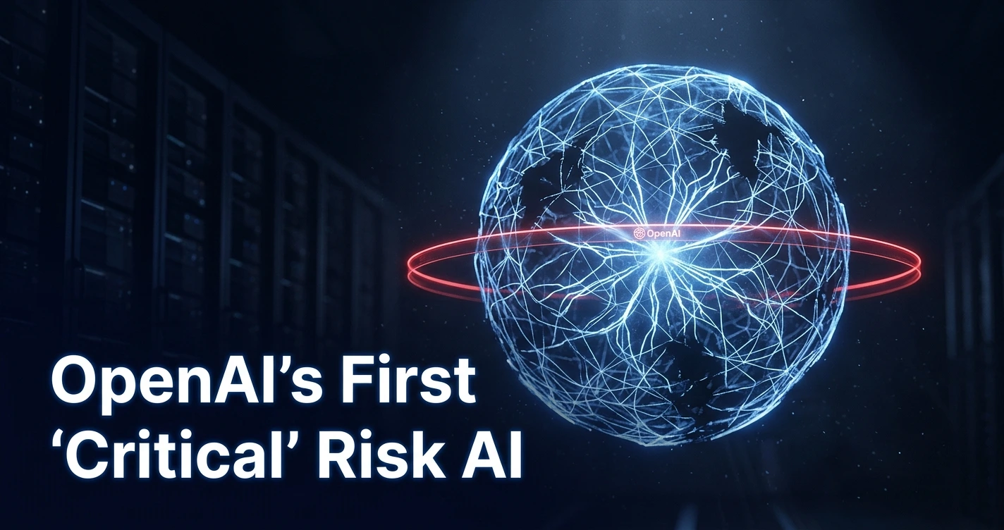 GPT-6 Astra OpenAI logo beside a glowing red Critical cybersecurity risk warning icon