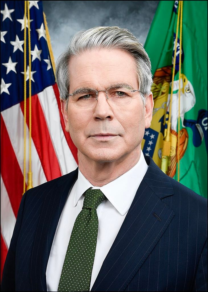 Official portrait of US Treasury Secretary Scott Bessent, who is holding trade talks with He Lifeng in New York